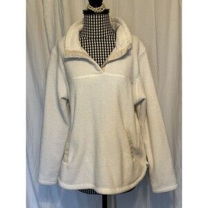 tXs Quarter button fleece pullover Ivory Size XL w/ Pocket. Super warm and cozy